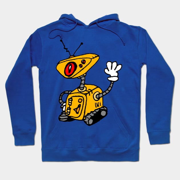 yellow robot Hoodie by MacSquiddles